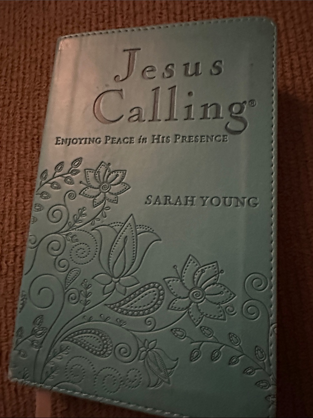 Jesus Calling, Enjoying Peace In His Presence Teal Floral Devotional-Sarah Young
